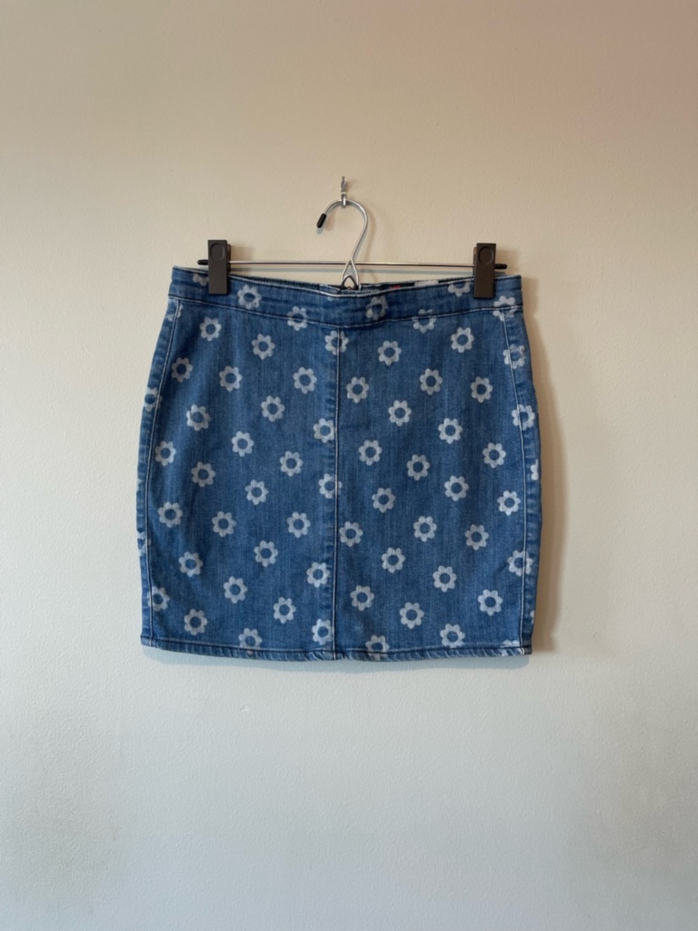 H&M Denim Floral Mini Skirt